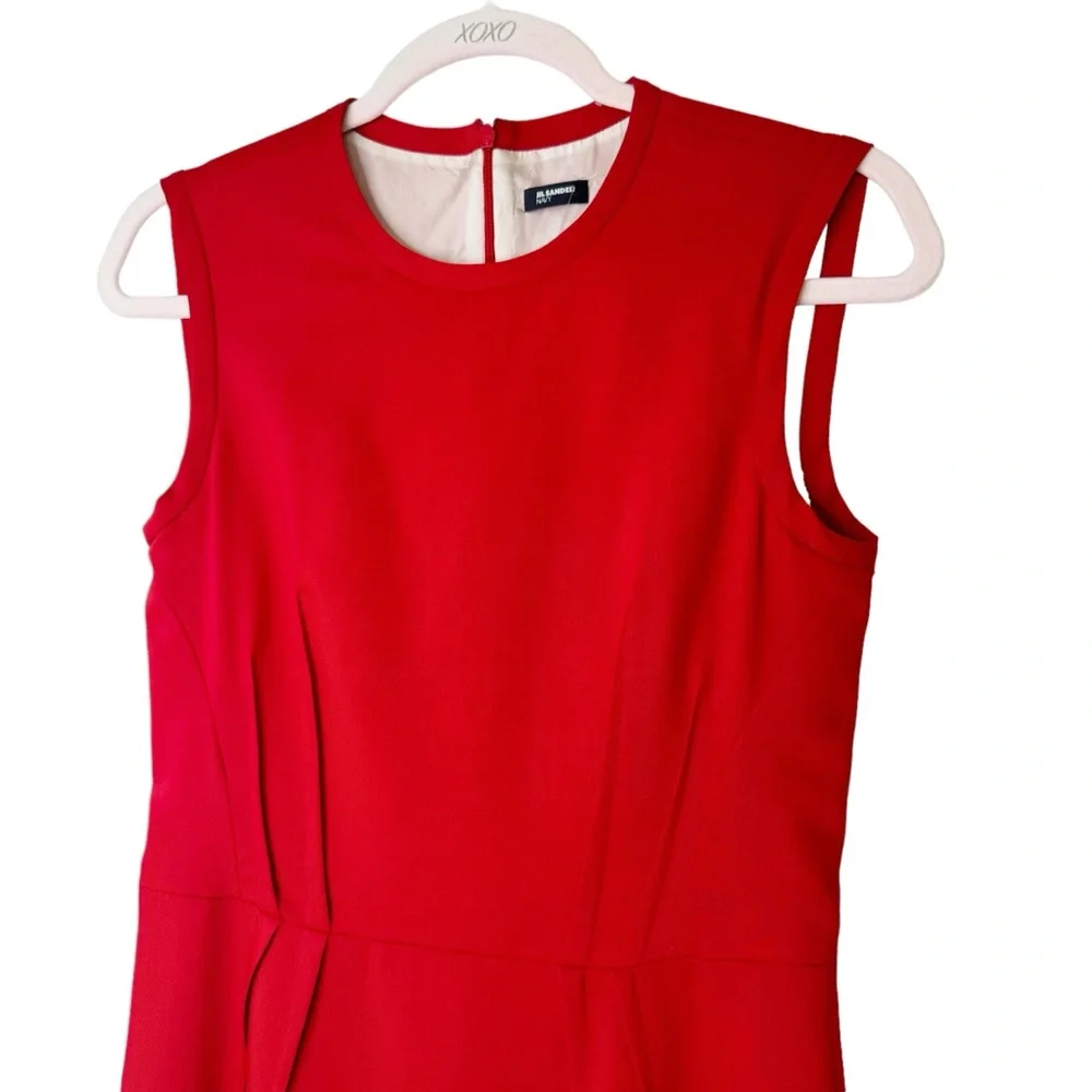 Jill Sander Red Sheath Dress Size Euro 36/US Size 2 - Picture 4 of 9